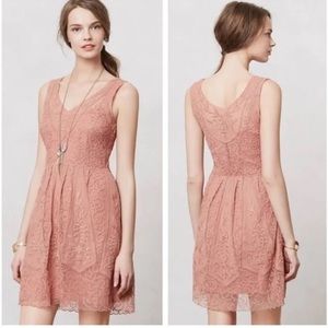 Yoana Baraschi Anthropologie dress rose/pink nwt 14